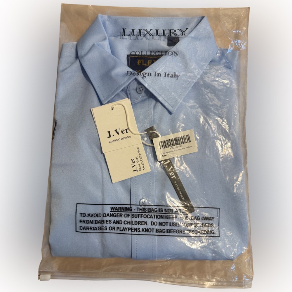 NWT J.Ver Flex Luxury Collection Men’s Long Sleeve Stretch Dress Shirt Medium